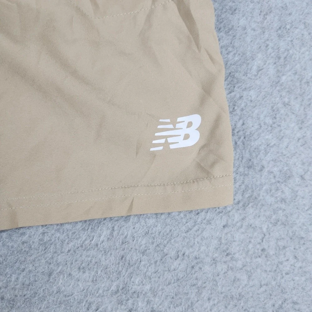 New Balance Shorts Mens Small‎ Tan Athletic Running Training Lined Elastic Waist